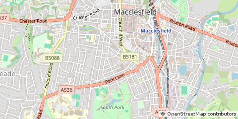 Map of Macclesfield, Cheshire