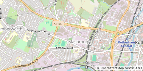 Map of Rotherham, South Yorkshire