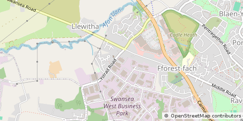Map of Fforestfach, Swansea
