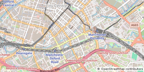 Map of Manchester, Lancashire