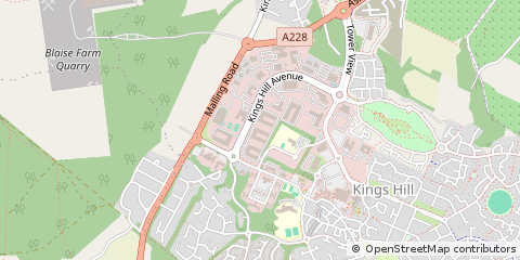 Map of West Malling, Kent