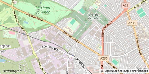 Map of Croydon, Surrey
