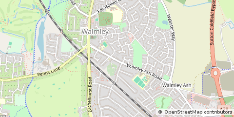 Map of Sutton Coldfield, West Midlands