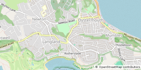 Map of Swansea, West Glamorgan