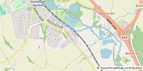 Map of Needham Market, Suffolk