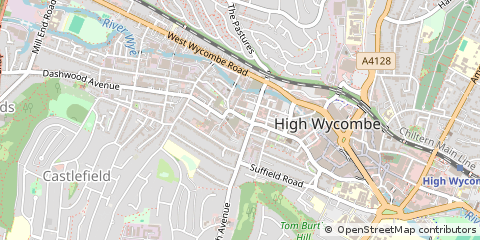 Map of High Wycombe, Bucks