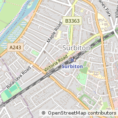 Map of Surbiton, Surrey