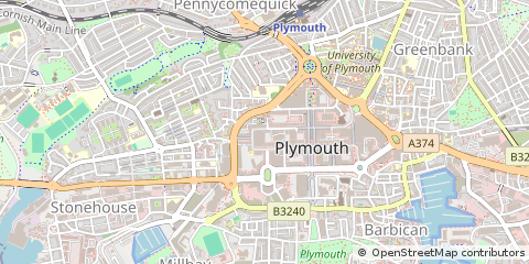 Map of Plymouth, Devon