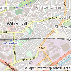 Map of Wolverhampton, West Midlands