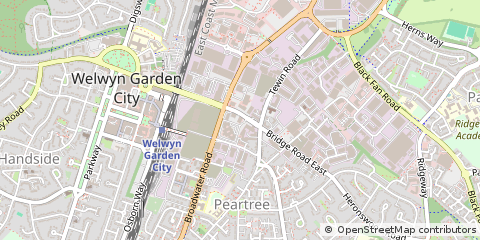 Map of Welwyn Garden City, Hertfordshire