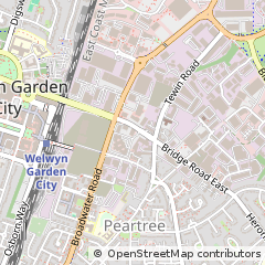 Map of Welwyn Garden City, Hertfordshire