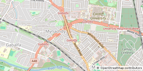 Map of Cardiff, South Glamorgan