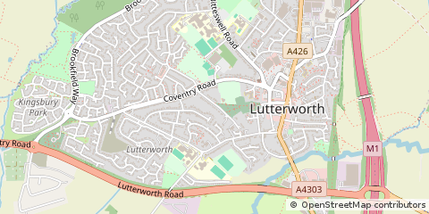 Map of Lutterworth, Leicestershire