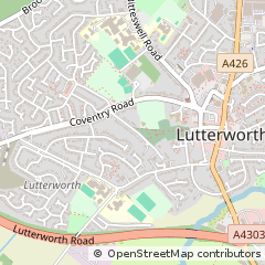 Map of Lutterworth, Leicestershire