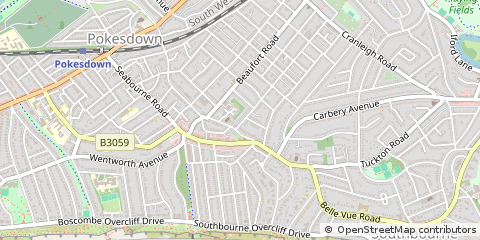 Map of Bournemouth, Dorset