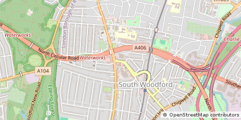 Map of South Woodford, London