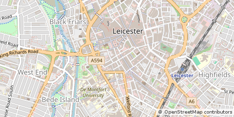 Map of Leicester, Leicestershire
