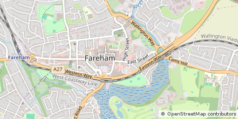 Map of Fareham, Hampshire