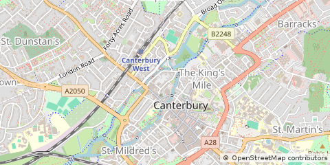 Map of Canterbury, Kent