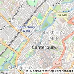 Map of Canterbury, Kent