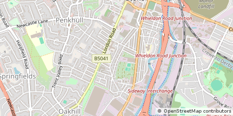 Map of Stoke on Trent, Staffordshire