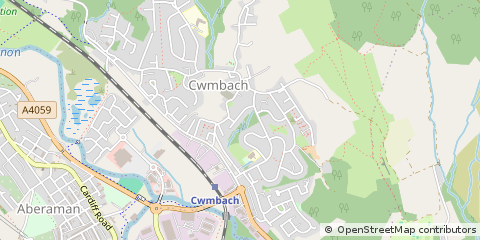Map of Aberdare, Rhondda Cynon Taff