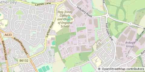 Map of Barnsley,, South Yorkshire.