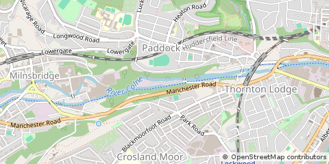 Map of Huddersfieid, West Yorkshire