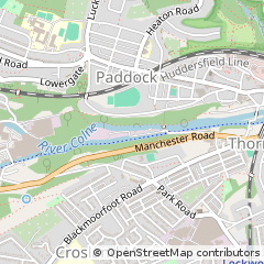 Map of Huddersfieid, West Yorkshire
