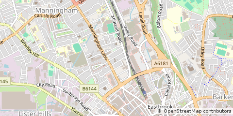 Map of Bradford, West Yorkshire