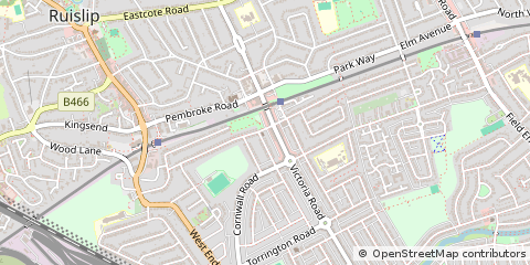 Map of Ruislip Manor, Middlesex