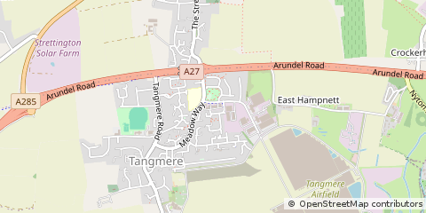 Map of Tangmere, Chichester, West Sussex