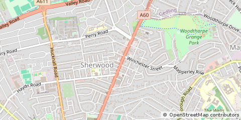 Map of Nottingham, Nottinghamshire