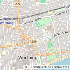 Map of Worthing, West Sussex
