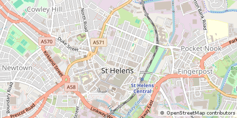Map of ST. Helens, Merseyside