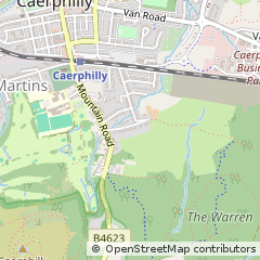 Map of Caerphilly, MID Glamorgan