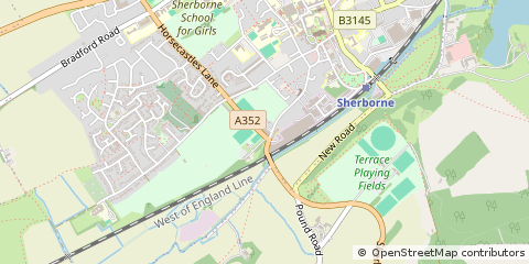 Map of Sherborne, Dorset