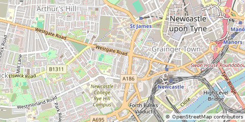 Map of Newcastle Upon Tyne