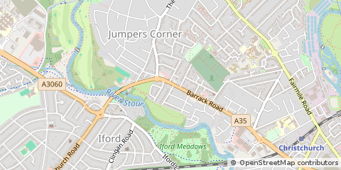 Map of Christchurch, Dorset