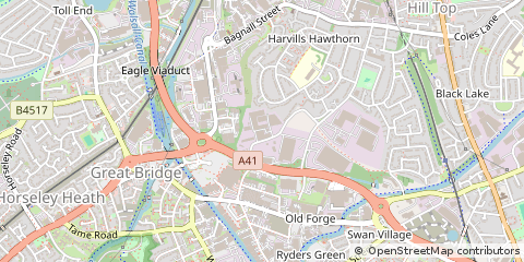 Map of Great Bridge, West Midlands