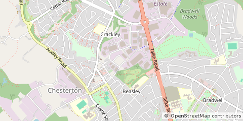 Map of Newcastle, Staffordshire