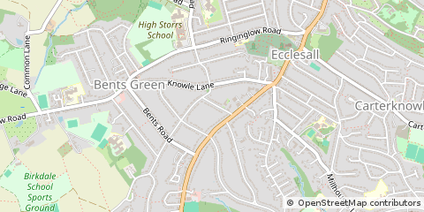 Map of Sheffield, South Yorkshire