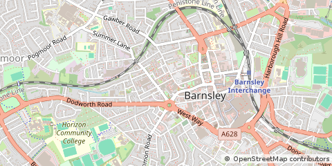 Map of Barnsley, South Yorkshire