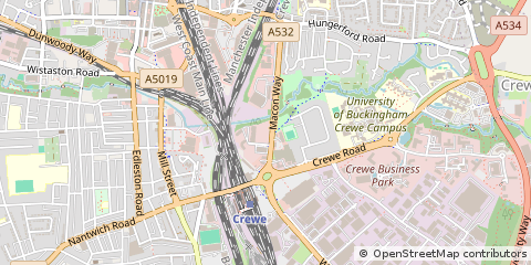 Map of Crewe, Cheshire