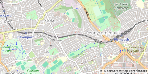 Map of Plymouth, Devon