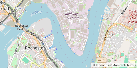 Map of Rochester, Kent