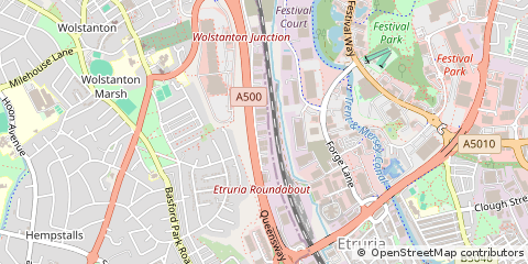 Map of Newcastle Under Lyme, Staffordshire