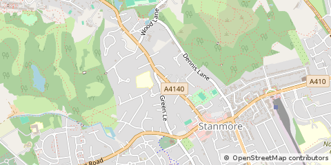 Map of Stanmore, Middlesex