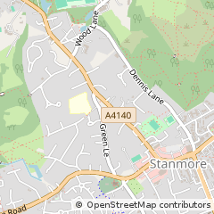 Map of Stanmore, Middlesex