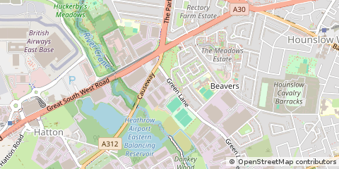 Map of Green Lane Hounslow, Middlesex